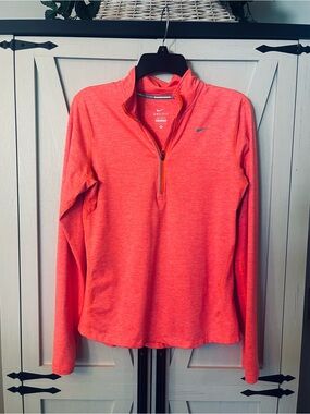 Nike Women's Coral Quarter-Zip Dri-FIT Pullover S